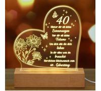 Engraved 50th Birthday Acrylic Lamp - Anniversary Celebration Gift Multicolore LAMPE DECORATIVE