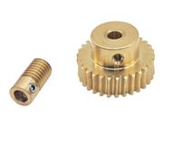 Engrenage à vis sans fin en cuivre, rapport 24:1, 0,5 m, 24 dents, alésage de la roue dentée 4 mm, alésage de la tige 3-6 mm(6mm bore rod)