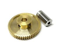 Engrenage à vis sans fin et vis sans fin 0.8M jeu d'engrenages à vis sans fin de Turbine de précision 1:20/30/40/50/60 dents accessoires d'engrenage en cuivre à vis sans fin en acier inoxydable (Colo