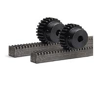 Engrenage de moteur à pignon, onglet pas à pas 2 pièces engrenage droit avec crémaillère 10x10x500mm 1M 17T 15T pignon 1 module 45 engrenage métallique en acier crémaillère de transmission biseau droi