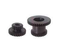 Engrenage double blanc/noir, engrenage de transmission métallique à vitesse élevée et basse for arbre principal de mini-perceuse XJ9512 (blanc)(Black)