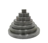 Engrenage droit 1M60/61/62/63/64/65/66/67T, trou rugueux 8mm, roue d'engrenage 45#, engrenage moteur en acier au carbone, hauteur totale 10mm, 1 pièce(62Teeth)