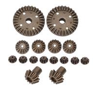 Tbest 16pcs Metal Gear, Metal Spur Diff Différentiel Main Gear RC Gear Upgrade Parts Fit for 12428 12423 RC Accessory
