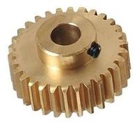 Engrenages de moteur en alliage d'aluminium, Moteur 0.5M ensemble d'engrenages à pignon droit en spirale cuivre 20-35T 3/3.17/6/6.35mm alésage ver onglet(6mm Bore,20 Teeth)