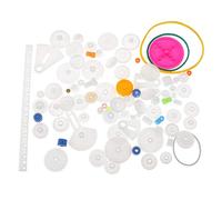 Engrenages en Plastique Modèle 85 Pièces en Plastique Engrenage Broche Courroie Poulie Arbre Manchon Ensemble Bricolage Modèle Scientifique