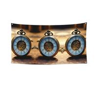 Engrenages Horloge Bronze Century Impression Holloween Bannière festive, Panneau pour célébrations, facile à accrocher avec des cordes, 1 paquet