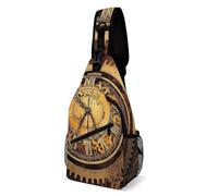 Engrenages Steampunk Cool Unisexe Sac De Poitrine Bandoulière Réglable Sacs D'Epaule Avec Poches Multiples Sling Bag Pour Cyclisme Business Camping
