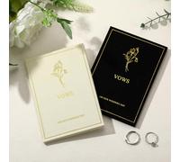 Engrowtic Lot de 2 livres de vœux de mariage pour elle et lui le jour de notre mariage avec couverture en tissu feuille d'or 14,7 x 10,4 cm, cadeau de mariée et de marié pour couple nouvellement