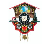 Engstler - 0164_QP - Horloge à pendule - Quartz - avec appel du coucou et sonnerie de l'ouest - 12 cm