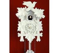 Engstler CLOCKVILLA HETTICH Horloge-Coucou à Quartz Sculpté de Forêt Noire Blanc