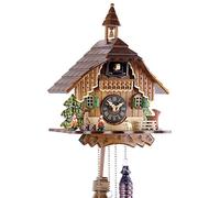 Engstler Horloge à coucou de la Forêt-Noire - En bois véritable avec mécanisme à quartz fonctionnant sur piles - 29 cm, 429 Q