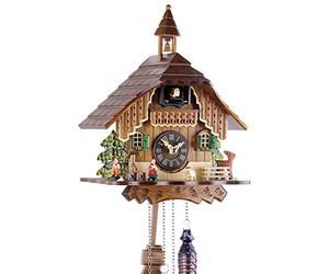 Engstler Horloge à coucou de la Forêt-Noire - En bois véritable avec mécanisme à quartz fonctionnant sur piles - 29 cm, 429 Q