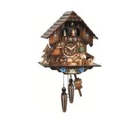 Engstler Horloge Coucou à Quartz avec Musique Maison de la Forêt-Noire avec Hachoir en Bois Mobile et Roue de Moulin en 463 QMT