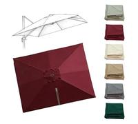 ENGTICUENU 4x3M Rectangulaire Auvent De Rechange pour Parasol Déporté Tissu De Rechange pour Parasol De Terrasse 8 Baleines Toile De Rechange pour Parapluie(Burgundy)