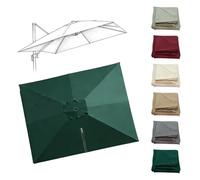 ENGTICUENU 4x3M Rectangulaire Auvent De Rechange pour Parasol Déporté Tissu De Rechange pour Parasol De Terrasse 8 Baleines Toile De Rechange pour Parapluie(Green)