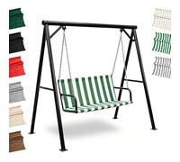ENGTICUENU Housse De Siège Pour Balançoire De Jardin Remplacement De La Chaise À Bascule Par Du Tissu 600D Oxford Imperméable Toile De Balancelle De Jardin(Green stripes,58.3x19.7x19.7in)