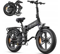 Engwe Engine Pro 2.0 Vélo Électrique Pliable Autonomie: 110km Batterie: 52v 16ah Vitesse Maximale: 25km/H Système De Suspension Intégral Pneus Neige 20pouces Vélo Tout Terrain/Vélo À Pneus Larges Noir