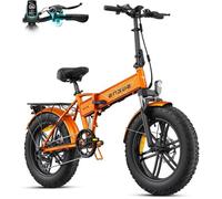ENGWE EP-2 BOOST - Vélo électrique Pliable 20"" - 48V 13Ah - Autonomie 100km - Avec Amortisseur avant - VTC Fat bike - Orange