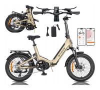 Engwe L20 3.0 Pro - Vélo Électrique Pliable 20 Pouces - Batterie Amovible 48 V 15 Ah - Autonomie 160 Km - Vitesse Maximale 25 Km/H - Freins À Disque Hydrauliques - Système De Suspension Intégral - Or