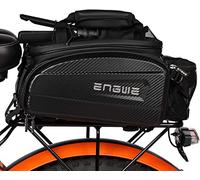 ENGWE Sac porte-bagages pour vélo, sac de coffre imperméable en cuir de carbone pour siège arrière, sac de cargaison, sac arrière, sac latéral, capacité 17L-35L
