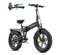 ENGWE Vélo Électrique Pliable, Batterie 48V 13Ah Amovible, Autonomie de 50-120 km，20'' ×4.0'' Fat Tire 7-Speed E-Bike for Any Terrain (EP-2 Boost, Noir)