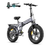 ENGWE Vélo Électrique Pliable, Batterie 48V 13Ah Amovible, Autonomie de 50-120 km,20'' ×4.0'' Fat Tire 7-Speed E-Bike for Any Terrain (EP-2 Boost, Gris)