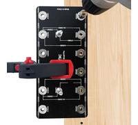 ENGYNC Gabarit de Perçage d'étagère 2 en 1 Gabarit de Goupille d'étagère Charnière de 5 mm & 6 mm Guide de Perçage Bois en Aluminium pour Trous Droits pour le Travail du Bois Bricolage - Noir