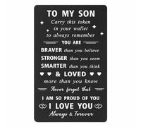 ENGZHI Carte portefeuille inspirante pour fils de la part de maman, papa, I AM Proud of You avec notes positives, carte d'anniversaire, de Noël, de fête des pères