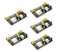 ENHANA Lot de 5 modules d'alimentation 3,3 V 5 V MB102 pour platine d'expérience, DC 6,5-12 V USB pour Arduino, puissance régulée, sortie 700 mA pour projets prototypes sans soudure