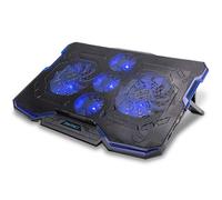 ENHANCE Cryogen Gaming Tapis de refroidissement pour ordinateur portable - Convient aux ordinateurs jusqu'à 17 pouces - Support de refroidissement réglable pour ordinateur portable avec 5 ventilateurs