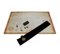 ENHANCE Deluxe RPG Grid Mat - Carte DnD (61x91cm) Avec Caoutchouc de Qualité Supérieure, Poignée Antidérapante - Ensemble de Tapis DnD Effaçables à sec Pour Maîtres et Débutants