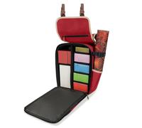 ENHANCE Designer Edition Sac à Dos Compact avec Intérieur Modulable - Compatible MTG, Lorcana et plus, Accessoires pour Dés, Boosters, Trackers/Compteurs, Poche Tapis de Jeu/Playmat (Rouge)