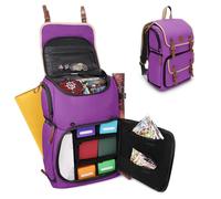 ENHANCE Designer Edition Sac à Dos pour Cartes à Collectionner - Sac MTG, boîte de Rangement, Support pour Tapis de Jeu - Compatible avec Magic The Gathering (Aspect Toile -Violet)