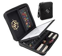 ENHANCE Édition Collector RPG Organisateur - DND Reliure avec Porte-Feuille et Effaçable Panneau, Zone de Lancement de Dés, Pochette à Stylo Amovible, Plateau en Mousse pour Figurines (Dragon Noir)