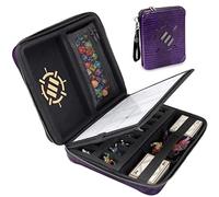 ENHANCE Édition Collector RPG Organisateur - DND Reliure avec Porte-Feuille et Effaçable Panneau, Zone de Lancement de Dés, Pochette à Stylo Amovible, Plateau en Mousse pour Figurines (Dragon Violet)