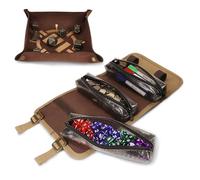ENHANCE Étui à dés Venture Canvas - Étui de Transport avec Plateau à dés Amovible et 3 Pochettes Zippées Amovibles - Idéal pour DND, MTG et Autres Jeux de Société