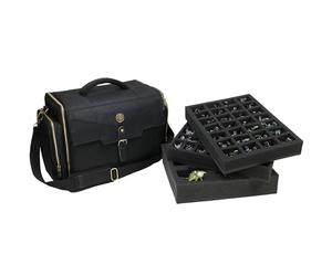 ENHANCE Mallette de Transport pour Figurines à Base Large - Rangement pour 58 Figurines à Base Large et Crochet pour Grandes Figurines - Poches pour Accessoires : Livre, Mètre Ruban, Dés, etc.