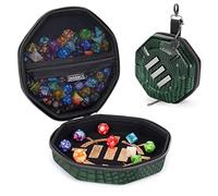 ENHANCE Plateau et étui à dés DND - Édition Collector Porte-dés DND pour Jusqu’à 150 dés D&D avec extérieur Robuste et intérieur Protecteur, Plateau à dés idéal pour Les soirées de Jeu (Dragon Vert)