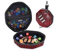 ENHANCE Plateau et étui à dés DND - Édition Collector Porte-dés DND pour Jusqu’à 150 dés D&D avec extérieur Robuste et intérieur Protecteur, Plateau à dés idéal pour Les soirées de Jeu (Dragon Rouge)