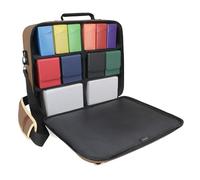 ENHANCE Sac à Bandoulière MTG Édition Designer avec Séparateurs Personnalisables et Poche pour Boîtes de Deck et Dés - Compatible avec Magic The Gathering, Pokémon, Lorcana (Tanné)