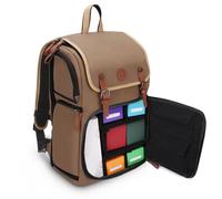 ENHANCE Sac à dos pour boîte de cartes à collectionner pleine grandeur - Espace pour classeur de cartes, boîte de pont TCG, support de tapis de jeu - Compatible avec Magic the Gathering (Bronzer)