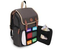 ENHANCE Sac à Dos pour boîte de Cartes à Collectionner Pleine Grandeur - Espace pour classeur de Cartes, boîte de Pont TCG, Support de Tapis de Jeu - Compatible avec Magic The Gathering (Gris)