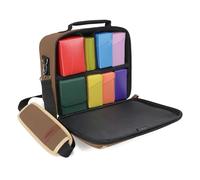 ENHANCE Sac Compact MTG Édition Design Compatible avec Magic The Gathering, Pokémon, Lorcana, etc. - Petit Sac pour Cartes À Collectionner avec Intérieur Personnalisable et Bandoulière (Tanné)