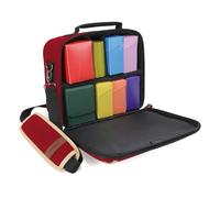 ENHANCE Sac Compact MTG Édition Design Compatible avec Magic The Gathering, Pokémon, Lorcana, etc. - Petit Sac pour Cartes À Collectionner avec Intérieur Personnalisable et Bandoulière (Rouge)
