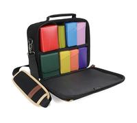 ENHANCE Sac Compact MTG Édition Design Compatible avec Magic The Gathering, Pokémon, Lorcana, etc. - Petit Sac pour Cartes À Collectionner avec Intérieur Personnalisable et Bandoulière (Noir)