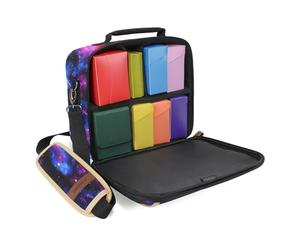 ENHANCE Sac Compact MTG Édition Design Compatible avec Magic The Gathering, Pokémon, Lorcana, etc. - Petit Sac pour Cartes À Collectionner avec Intérieur Personnalisable et Bandoulière (Galaxie)