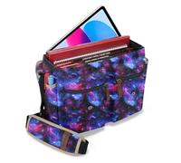 ENHANCE Sac DND Édition Designer - Sac Messager Élégant pour Joueur de RPG Donjons et Dragons, Compatible avec Manuel, Classeurs, dés et Accessoires, avec Housse et Poches pour Tablette (Galaxie)