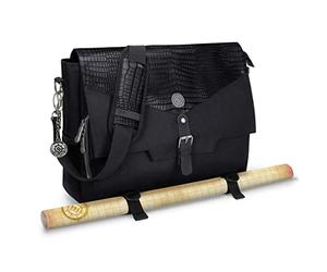 ENHANCE Sac Messager pour DND, Edition Collector - Convient au Player's Handbook, aux classeurs, aux dés et aux Accessoires, avec Compartiment pour Ordinateur Portable de 17 Pouces (Dragon Noir)