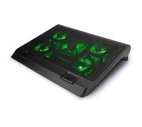 ENHANCE Support Refroidisseur PC Portable Gaming avec Ventilateurs LED, Hauteur Réglable Et 2 Port USB - 5 Ventilateurs Silencieux Haute Performance À 2630 RPM Et Pare-Chocs Inté - Vert