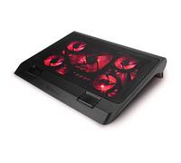 ENHANCE Support Refroidisseur PC Portable Gaming avec Ventilateurs LED, Hauteur Réglable Et 2 Port USB - 5 Ventilateurs Silencieux Haute Performance À 2630 RPM Et Pare-Chocs Inté - Rouge